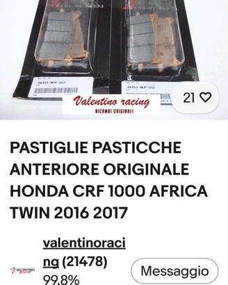Africa Twin CRF1000,  ricambi,freno,filtri,olio