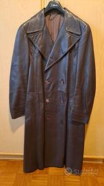 Cappotto uomo vintage lungo in vera pelle