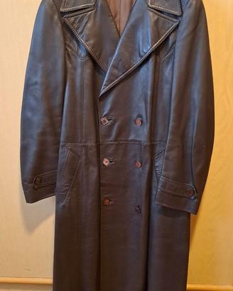 Cappotto uomo vintage lungo in vera pelle