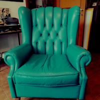 poltrona in pelle verde 