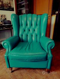 poltrona in pelle verde 