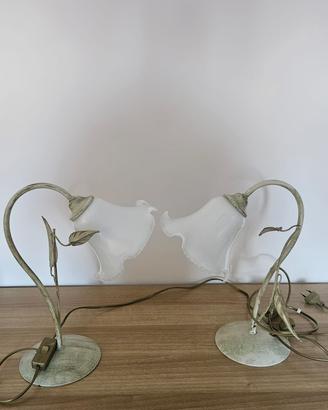 Coppia di lampade da comodino in ferro