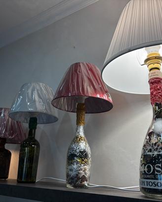 Set 5 Lampade Artigianali con Paralume e Pietre✨