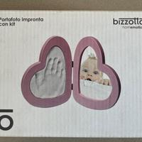 Porta foto stampo impronta per neonato - azzurro