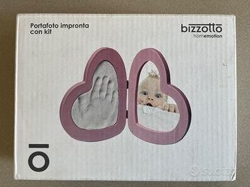 Porta foto stampo impronta per neonato - azzurro