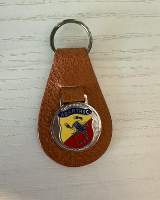 Portachiavi Abarth Carbon Bianco Scorpione Giallo Ufficiale