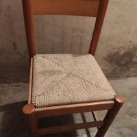 Sedia cucina legno e paglia