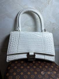 Mini borsa Balenciaga Hourglass in pelle di coccod