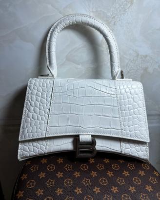 Mini borsa Balenciaga Hourglass in pelle di coccod