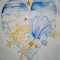 biglietto auguri dipinto carta artigianale 