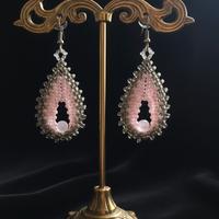 Orecchini Artigianali Boho Chic Gemme Quarzo rosa