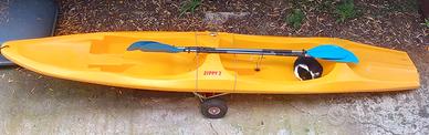 Canoa Kayak 2 posti + 1 ,  2 pagaie e carrellino