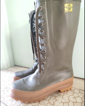 Stivali Gomma Vintage Trento 40 Nuovi Stringati