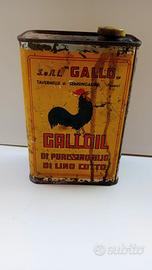 Galloil Latta lattina vintage anni 60 olio  cotto