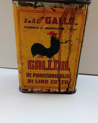 Galloil Latta lattina vintage anni 60 olio  cotto