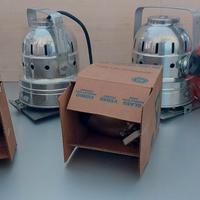 TRE LAMPADE NUOVE + tre fari portalampade usati