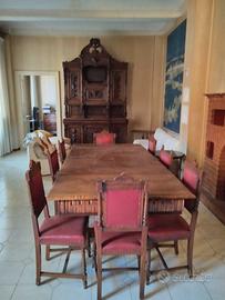 Sala da pranzo in legno massello-Tavolo+sedie