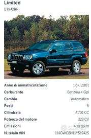 Jeep Grand Cherokee 4.7 V8 GPL + Ricambi (2 Auto) 