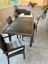 SET DA GIARDINO BIZZOTTO IN POLYRATTAN CON TAVOLO