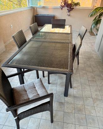SET DA GIARDINO BIZZOTTO IN POLYRATTAN CON TAVOLO
