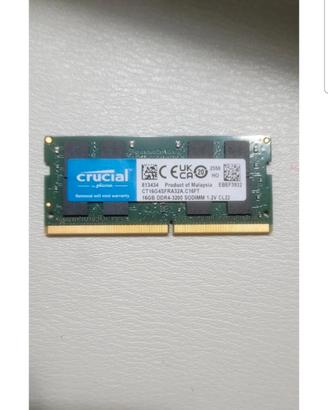 ram ddr4 16GB crucial nuova mai usata 