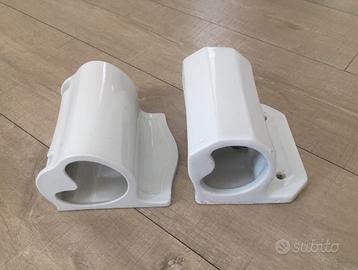 Due porta rotolo carta igienica ceramica vintage