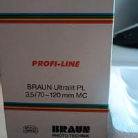 OBIETTIVO VINTAGE BRAUN ULTRALIT PL 3,5/70 120 MM