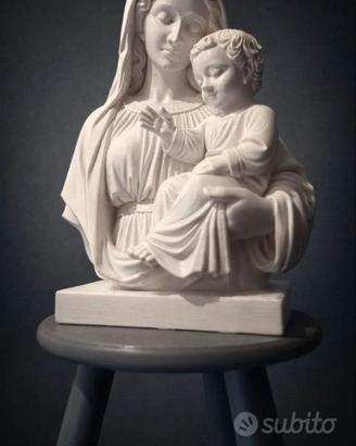 Statua busto Madonna con Bambino – Effetto Marmo