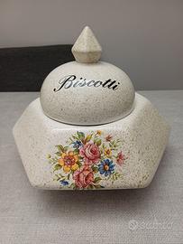 Biscottiera - in ceramica  design a base esagonale
