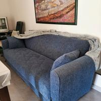 Divano blu tessuto 