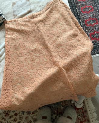 Gonna pizzo beige