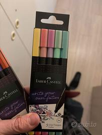 2 conf evidenziatori faber castell fluo e pastello