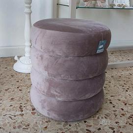 Pouf rosa in velluto