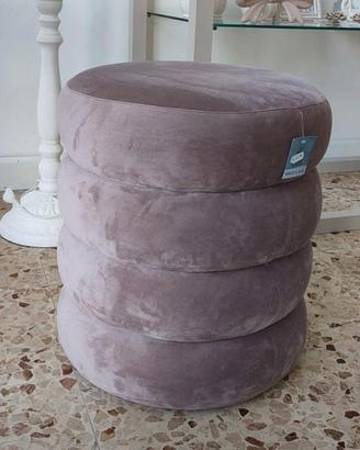 Pouf rosa in velluto