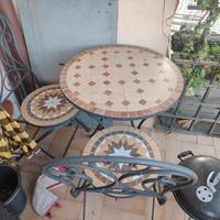 tavolo in ferro battuto con sedie 