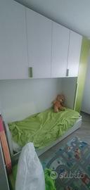 Armadio a ponte frassino nuvola e verde