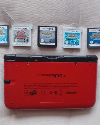 nintendo 3ds xl con 5 giochi pokemon  