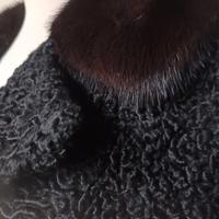 Pelliccia vintage astrahan e visone