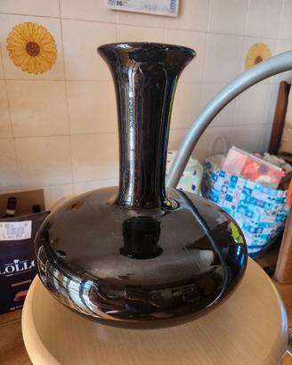 vaso vintage in vetro nero