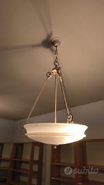 Lampadario in vetro e ferro 