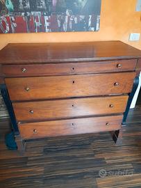 Cassettone antico stile Impero in legno massello