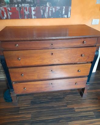 Cassettone antico stile Impero in legno massello