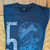 Maglia Girocollo Rifle Blu Navy con Stampa Tg. M