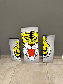 Quadro 3 pezzi “Uomo tigre”