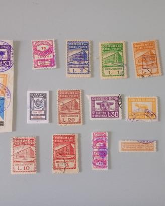 18 Marche da Bollo Comunali Vintage Anni 50/60