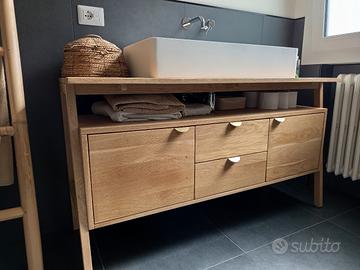 MOBILE BAGNO IN QUERCIA MASSELLO + LAVABO 