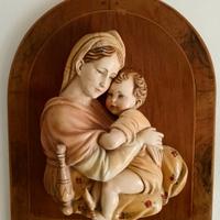 Madonna con Bambino Scagliola dipinta 