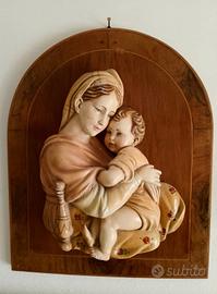 Madonna con Bambino Scagliola dipinta 