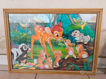 Quadro puzzle disney + quadro ricamato a mano