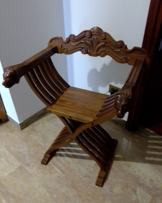 Sedia Savonarola poltroncina in legno massello